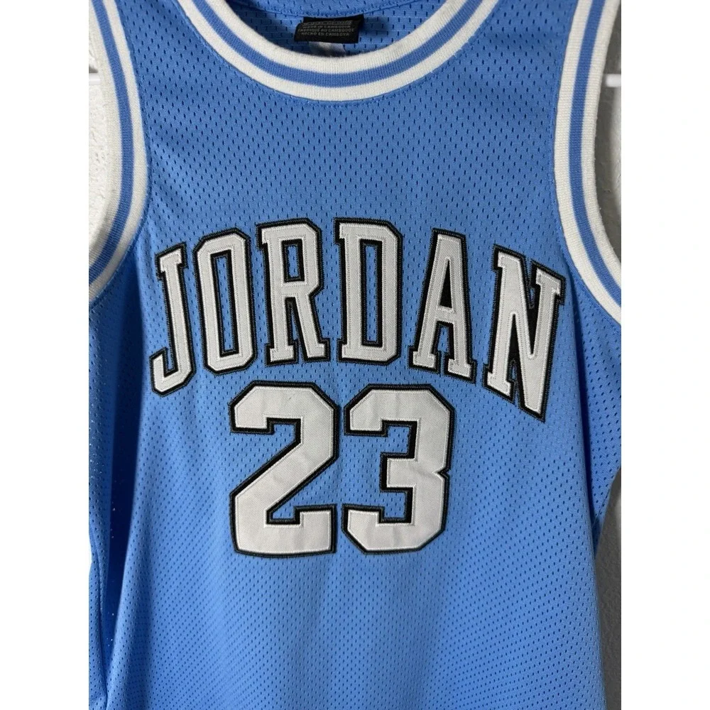Jordan Jersey Youth M 10-12 Years Old #23 University Blue Jumpman Logo UNC